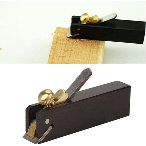1 Stück (schwarzer) Mini-Hobel aus Ebenholz, DIY-Holzbearbeitungswerkzeug für Schreiner, kleiner Handhobel, Holzfasenhobel für die Holzbearbeitung
