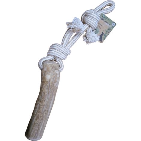 Jouet corde à tirer avec bâton à mâché Green java 51 cm L pour chien - Flamingo (1/3)