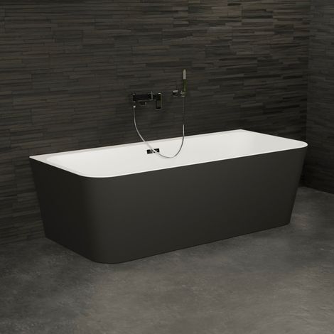 Baignoire Ilot Mint 160 noire 160 x75 x57 cm, by SPALINA
