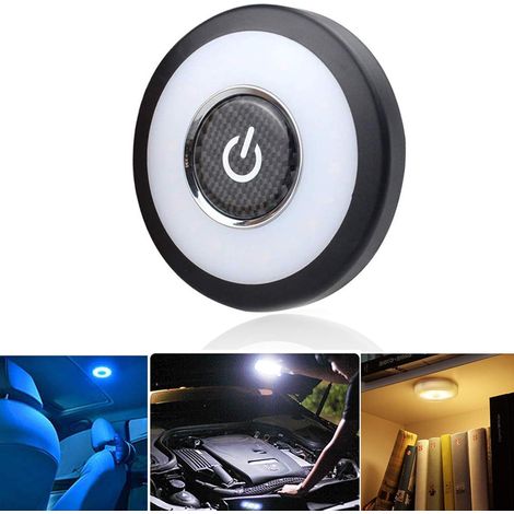 Veilleuse LED 3 couleurs pour voiture Lumière de coffre Lampe de lecture Magnétique Intensité variable USB Rechargeable Lumière LED pour voiture/camion/placard/camping/caravane (1/5)