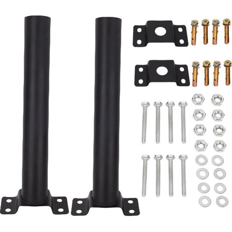 Kit di estensione per staffa di montaggio per applique in acciaio legato, 2 set di pali per luci solari -Crezuo