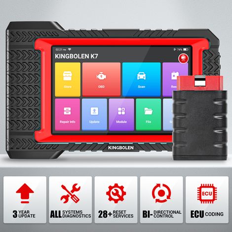 KINGBOLEN K7, diagnostic automobile 7 pouces, version internationale, multilingue, mises à jour gratuites