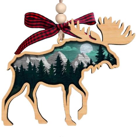 Décoration de Noël multicolore, décoration pour sapin de Noël, cadeau de Noël, décoration de Noël en bois (1/5)