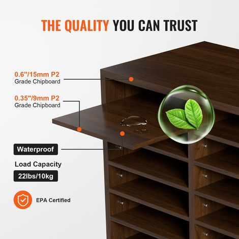 Organisateur de Bureau en Bois 52x30 5x41 cm Trieur de Documents (1/5)