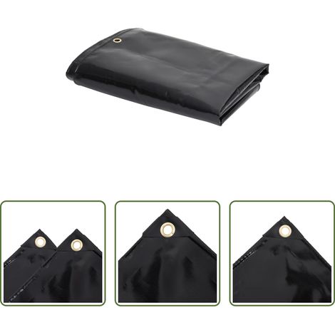 Bâche de jardin - Bâche de protection 650 g/m² 3x4 m Noir (1/5)