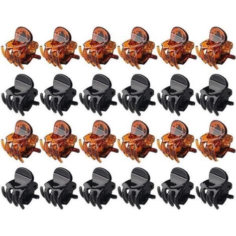 Mini Pinces à Cheveux Antidérapantes, 24 Pièces Petite Pince Cheveux Femme Petits Clips De Mâchoire 1.5cm Griffes à Cheveux En (1/4)