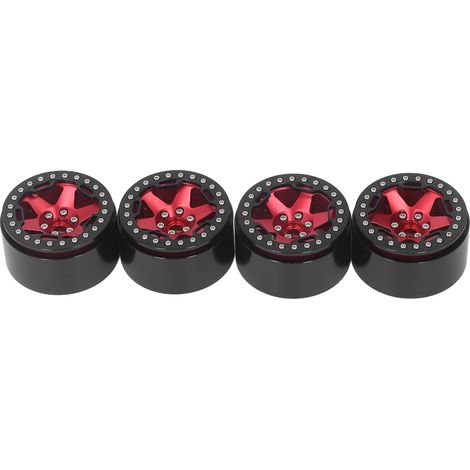 4 Moyeux de Roue en Alliage d'Aluminium 2,2 Pouces pour Véhicule RC 1/10 Tout-Terrain - Rouge - 4 Pièces (1/5)