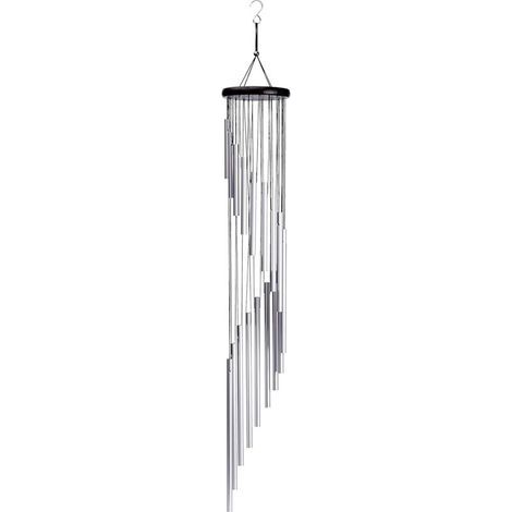 Windspiel aus Metall, Garten-, Terrassen- oder Verandadekoration, Weihnachtsgeschenk (Silber) (1/4)