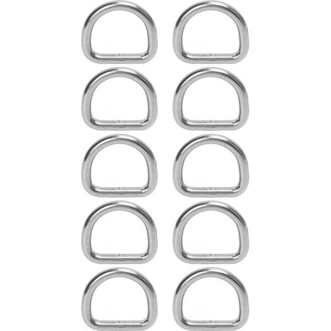 10 Pièces Anneaux D en Acier Inoxydable 316 Soudés sans Soudure Accessoires pour Planche de Surf et Kayak 6mm 30x27x6mm (1/5)