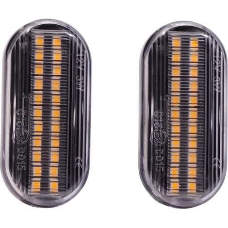 Noir fumé Clignotants latéraux dynamiques pour Indicateurs latéraux Pour N-i-s-san Qashqai J10 Micra C NP300 Pathfinder Navara Terrano Versa (Transparent) (1/5)