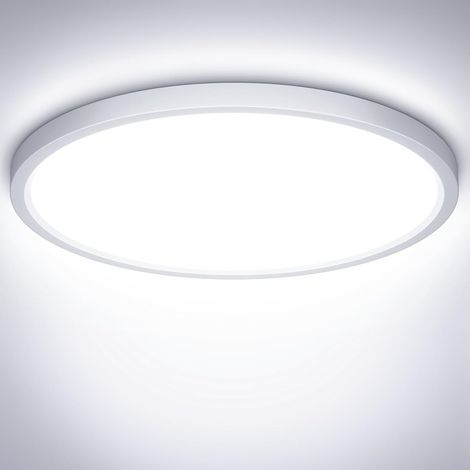 Plafonnier LED 24W IP44 - 1 Unité - Blanc Froid 6500K - Étanche 2400LM - Salle De Bain Cuisine Salon - Diamètre 30cm (1/5)