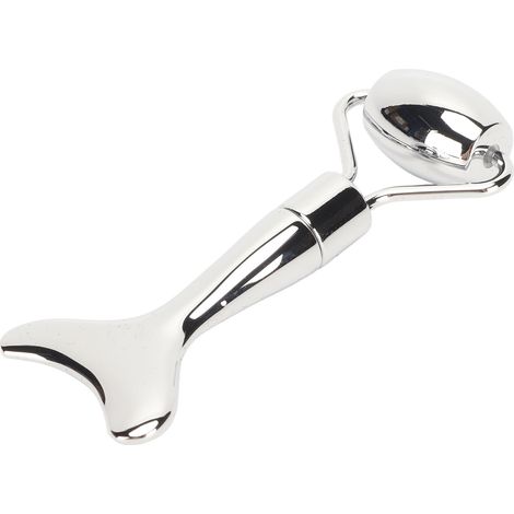 Ensemble de rouleaux de massage facial à double tête en alliage de zinc pour réduire les gonflements, argent (1/5)
