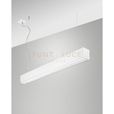 TURNER SOSPENSIONE BIANCA 29W 4000K 3570LM PRISMATIC IP40 100CM DIMMERABILE DALI