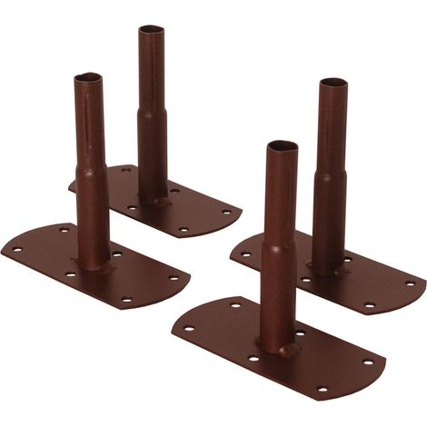 Pack 4 Pieds Tube Rond 20 à Visser Fer Vieilli 13x6x12 cm – Fixation Arche Jardin Made in France (1/2)