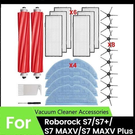 Lot de 22 pièces de rechange pour aspirateur Roborock S7, S7+, S7 MAXV et S7 MAXV Plus : brosse latérale principale (1/5)
