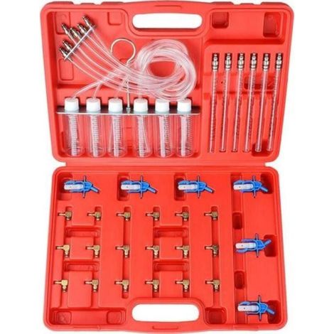 Kit complet 24 adaptateurs test injecteur diesel 6 cylindres, outil professionnel contrôle fuite et pression rampe commune (1/4)