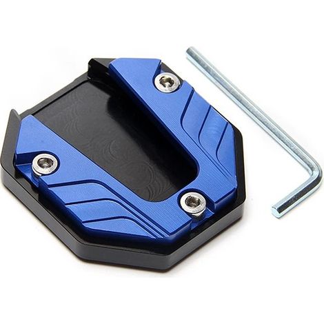 (Bleu) Rallonge de béquille latérale pour scooter, moto ou vélo, avec base élargie antidérapante et puissance maximale (1/4)