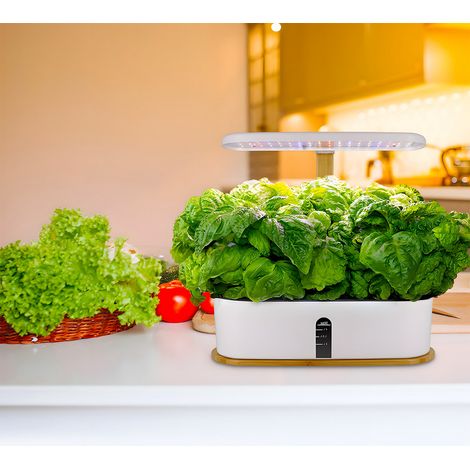 【Kit idroponico a 10 capsule】 72 luci LED a spettro completo da 20 W, altezza regolabile, pompa intelligente, kit per la germinazione di piante di frutta e verdura (1/4)