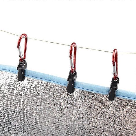 Ensemble de 20 pinces de fixation coupe-vent en plastique avec œillets de survie pour tentes, bâches et auvents. Accessoires de camping et de protection pour tentes et auvents. (1/5)