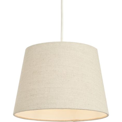 Litecraft Muriel 10 Inch Empire Beige Easy Fit Fabric Tapered Ceiling Lampshade (1/5)
