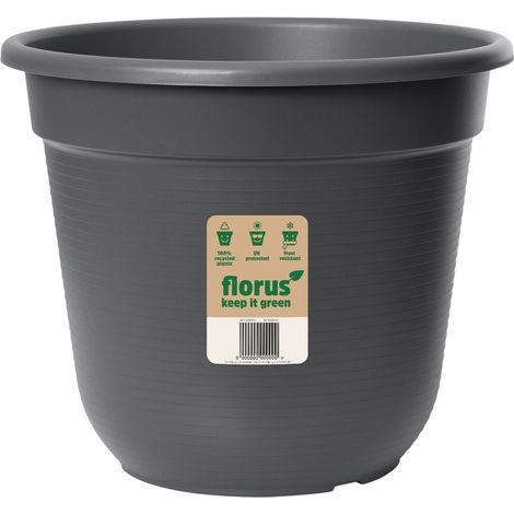 Florus Original Pot De Fleurs 17 - Gris - L 17 x B 16.9 x H 15 cm - extérieur - 100% recyclé