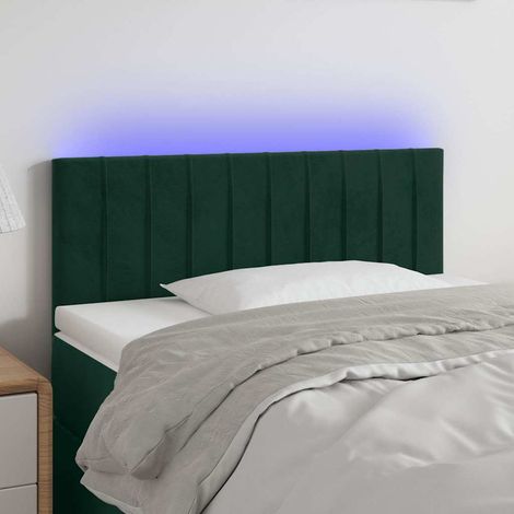 LED Kopfteil Dunkelgrün 90x5x78/88 cm Samt