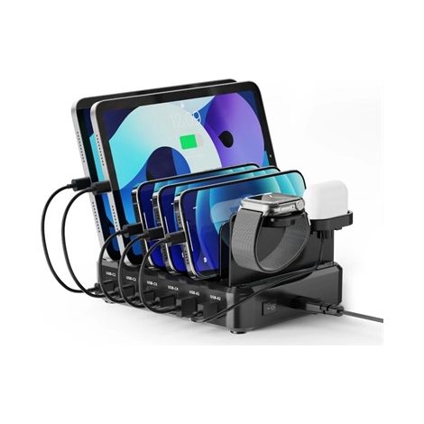 EWENT estación de carga 6 USB 130w Reloj-Auric