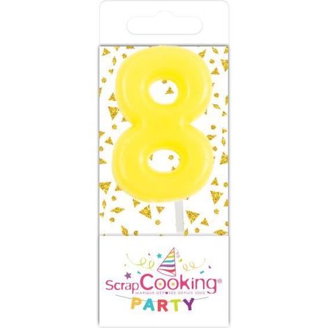 Bougie - Mini Bougie 8 - Blanc - Décoration de fête - Anniversaire - Pour enfants