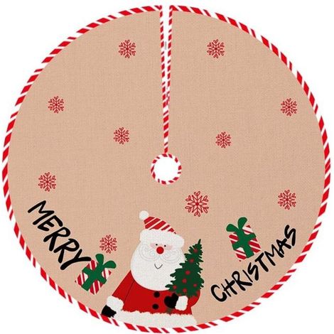 Jupe de sapin de Noël de 120 cm de diamètre, tabliers de fond pour sapin de Noël, décoration de sapin de Noël, décoration d'intérieur (Style 27) (1/5)