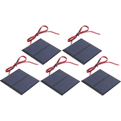 Packung mit 5 Polysilizium-Epoxid-Solarzellen 0,6 W 5,5 V mit 30 cm Kabel zum Laden von Batterien, kompaktes Photovoltaikmodul. (1/5)