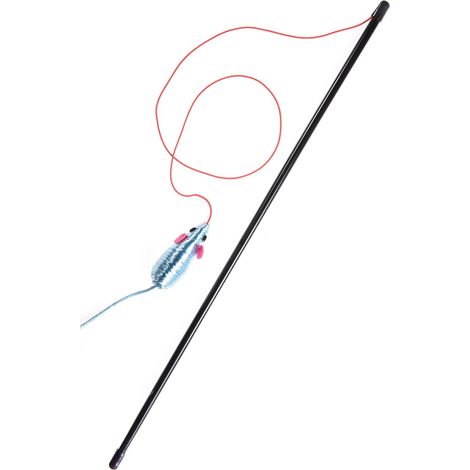 Arc-en-ciel - Tube de taquinerie pour chat avec souris en corde 46 cm (1/2)