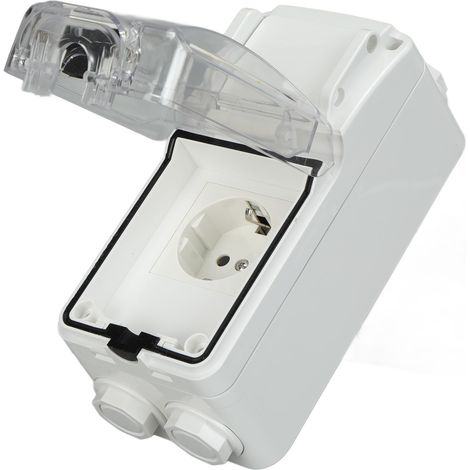 Prise étanche allemande IP66, résistante aux intempéries, avec interrupteur à bascule pour jardin, 250 V, 16 A