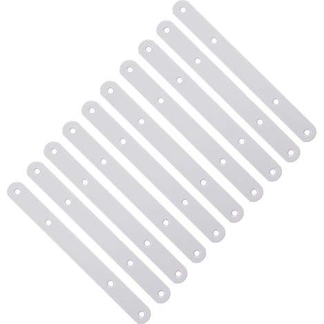 10 Stück Möbelverbinder Länge 200 mm Metall Verbindungslasche zum Schrauben Holz-Verbinder für zweiteilige Möbel-Fronten Flachverbinder Stahl verzinkt - Schrankverbinder für Blenden von SOTECH (1/5)
