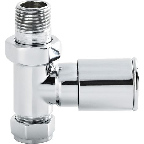 Straight Round Modern Radiator Valves, Sold in Pairs - Chrome