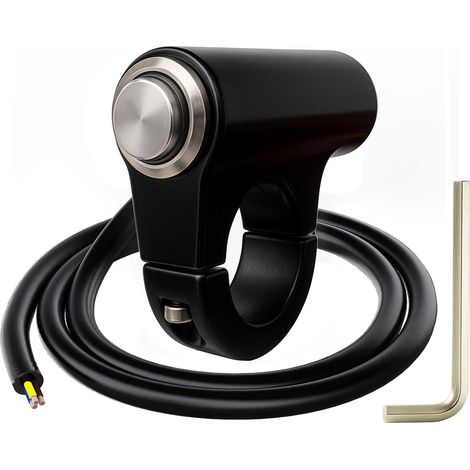Verrouillage à LED Bleu 12-24V/5A Moto VTT 7/8pouce 22mm Guidon Autobloquant Interrupteur à Bouton-Poussoir IP67 Étanche Phare Danger Frein Brouillard Interrupteurs Marche/ARRÊT (1/5)