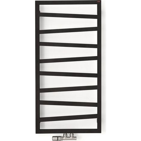 Scaldasalviette acqua calda nero alto 1070mm e largo 500mm - 418 Watt - ZIG1070/500ZXN (1/5)