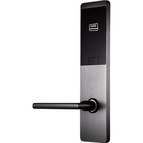 Serrure d'hôtel ZKTeco - Ouverture par Carte MF - Backset 62.5 mm Ouverture à gauche - Autonomie 4 x piles AA - Cylindre d'urgence - Compatible avec le logiciel ZKBiolock Hotel Lock System / ZKBioSe