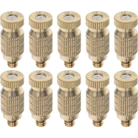 Brass High Pressure Nozzle Threaded Structure Outdoor Gardening Landscaping Golden Material Irrigation 10Pcs