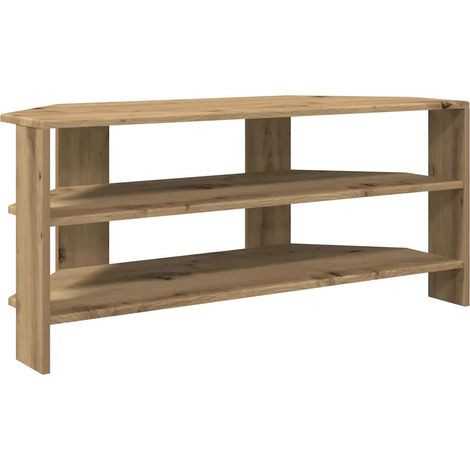 Meuble TV d'angle moderne rangement pratique 102 x 40 x 45 cm en bois d'ingénierie chêne artisanal (1/5)