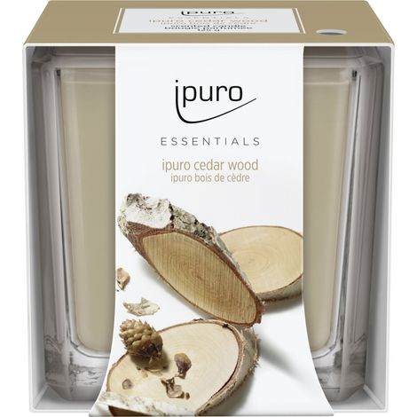 ipuro ESSENTIALS Duftkerze Cedar Wood 125 g Kerze Glas Duft Kerze Kerzen (1/2)