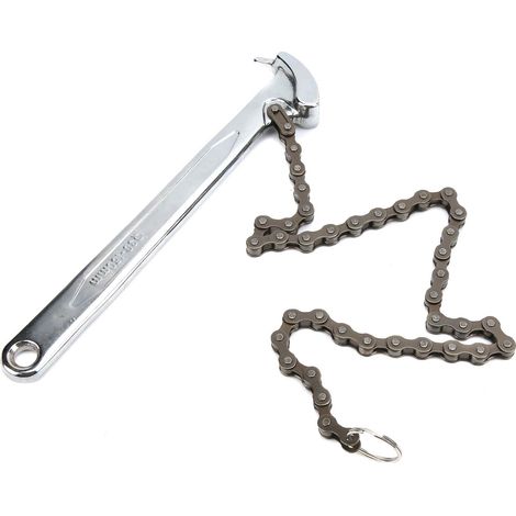 Clé à chaîne de 9 pouces, pince à tuyau réglable, outil de cliquet réversible pour filtre à huile de chaîne et raccords (1/5)
