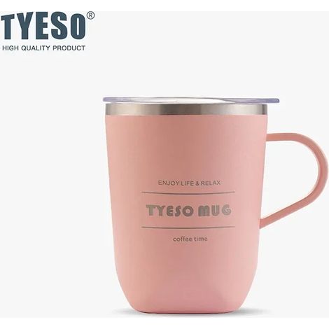(Rose, 260 ml) Mini mug de voyage en acier inoxydable avec couvercle, idéal pour le bureau, la maison et les voyages. (1/4)