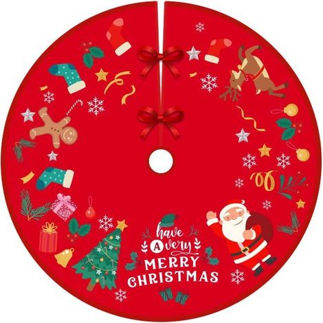 Jupe de sapin de Noël, 2 pièces de tapis de sapin de Noël de 90 cm de diamètre, décoration de sapin de Noël, décoration de la maison (1/5)