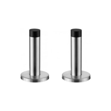 Pair Lot de 2 Butées de Porte en Acier Inoxydable, Protection Murale avec Tête en Caoutchouc Intérieur