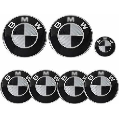 Lot de 7 emblèmes BMW 82mm, 68mm, 45mm – ABS et aluminium – Résistance aux chocs – Compatible avec plusieurs modèles