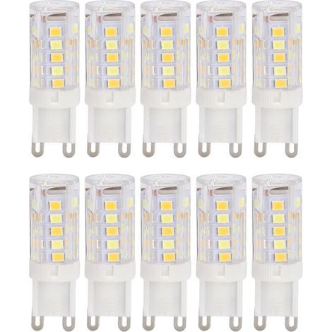Lampe LED G9 220V, 10 pièces, ampoule LED en céramique à intensité variable, lampe de remplacement halogène pour lustre G9 3W 32LED (1/4)