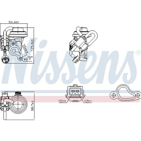 Vanne EGR Nissens 98344 MERCEDES-BENZ 1121400060 1121400460 A1121400060