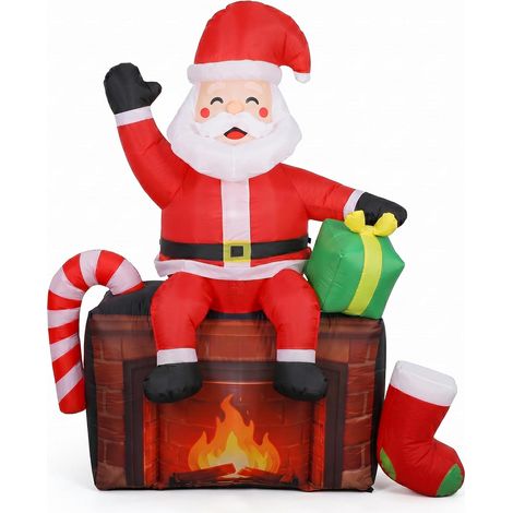 IDEALHOUSE Décoration Noël extérieure Père Noël gonflable 180 cm LED montage rapide jardin fête (1/5)