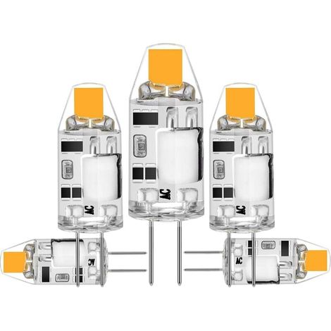 5er Pack 2W G4 LED Leuchtmittel, ersetzt 20W Halogenbirnen, Warmweiß 3000K, 200lm, 12V AC/DC G4, flimmerfrei, dimmbar [Energieklasse F] (1/5)