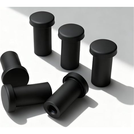 Patere Noire, 6 Pièces Acier Inoxydable Crochet Peignoir Mural 36 mm, Patere Salle de Bain Multifonction, Patère Ronde avec Vis et Tube D'expansion pour Cuisine, Salle de Bain et Chambre (1/5)